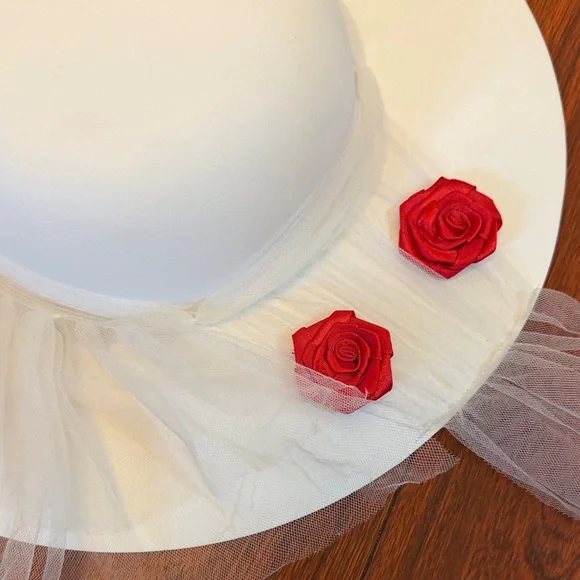 Disney Parks Mary Poppins Elegant Red and White Kids Costume w/matching Hat - Picture 13 of 14